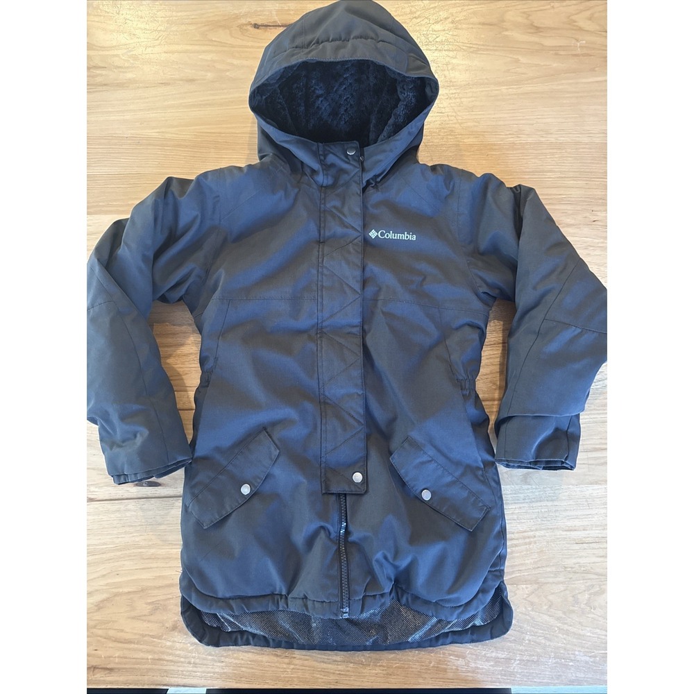Columbia Jacket Girls Medium Black Omni Heat Insulated Coat Outgrow Option